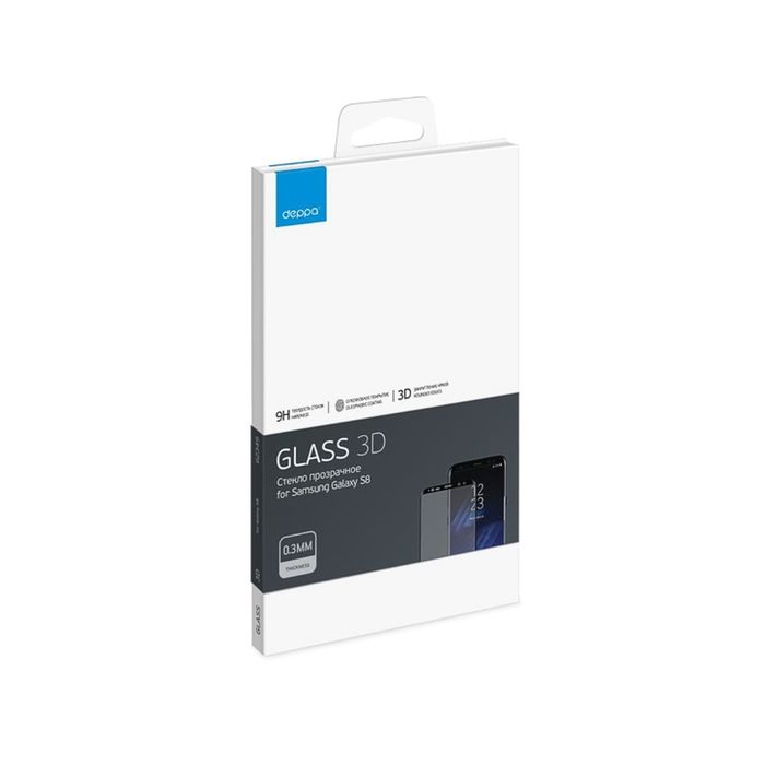 Защитное стекло DEPPA (62349) 3D Samsung Galaxy S8, черное, 0,3мм