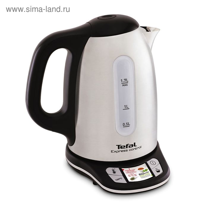 Чайник электрический Tefal KI240D, металл, 1.7 л, 2400 Вт, серебристый