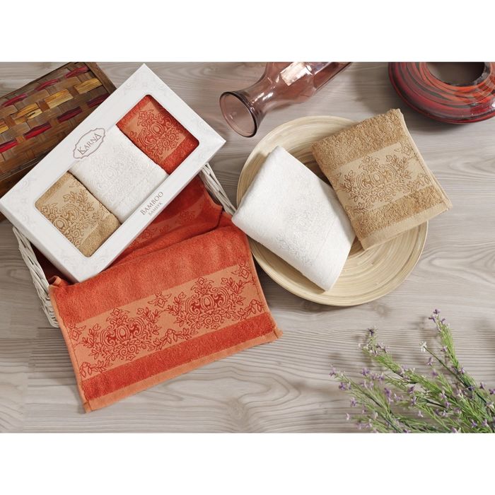 Набор кухонных полотенец PANDORA, размер 30х50 см-3 шт., бамбук 500 г/м2 V3 2199