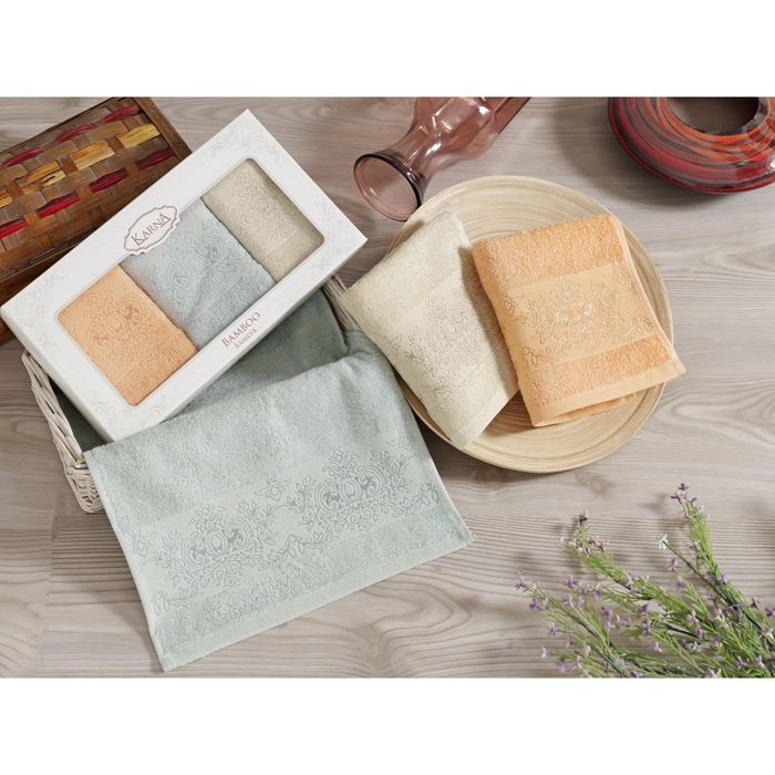 Набор кухонных полотенец PANDORA, размер 30х50 см-3 шт., бамбук 500 г/м2 V4 2199