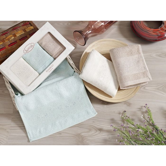 Набор кухонных полотенец PANDORA, размер 30х50 см-3 шт., бамбук 500 г/м2 V2 2199