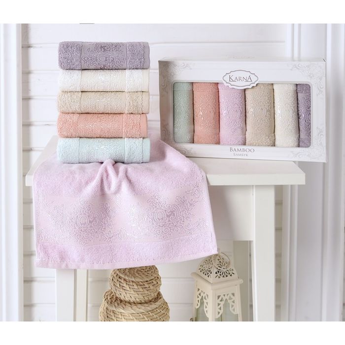 Набор кухонных полотенец  PANDORA, размер 30х50 см-6 шт., бамбук 500 г/м2 V1 2200