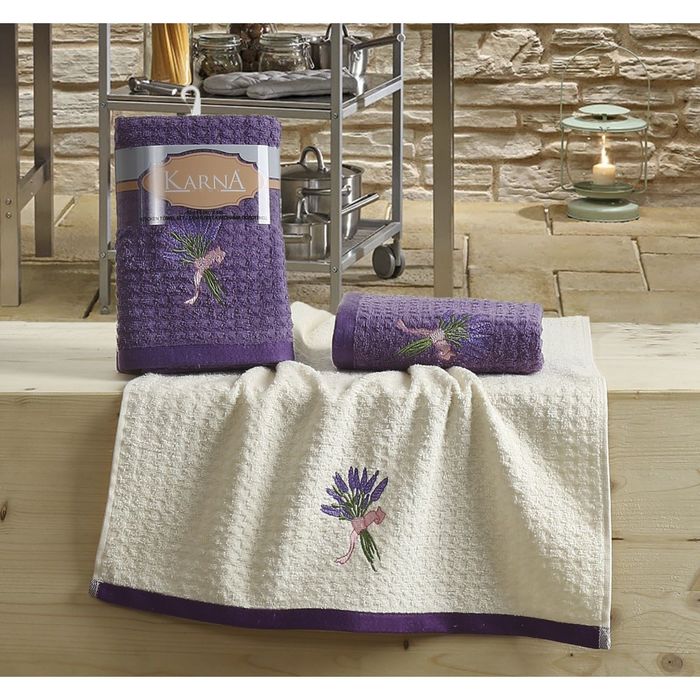 Кухонные полотенца LEMON, размер 45х65 см-2 шт., махра 350 г/м2, цвет сиреневый V2 2233