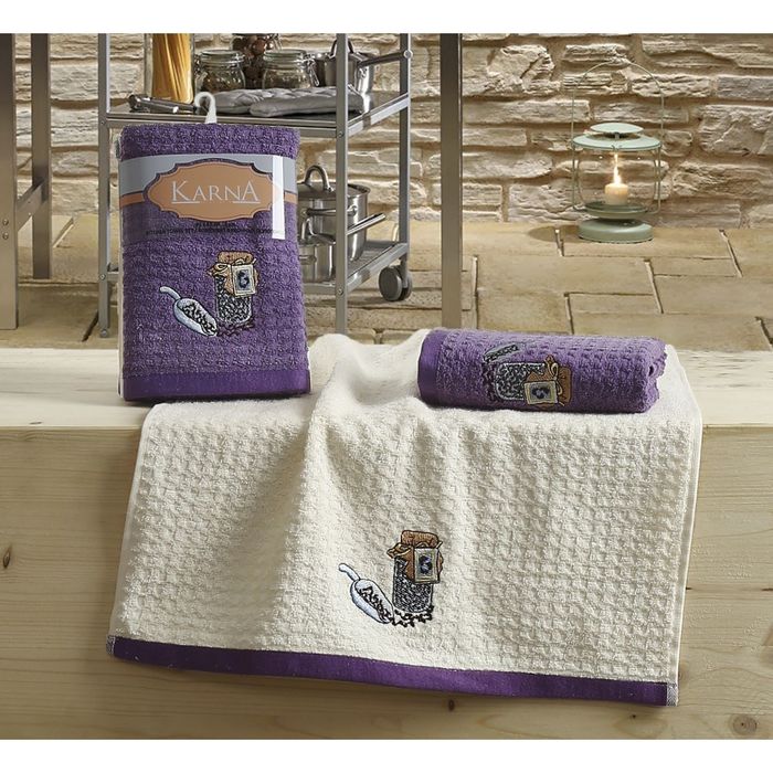 Кухонные полотенца LEMON, размер 45х65 см-2 шт., махра 350 г/м2, цвет сиреневый V1 2233