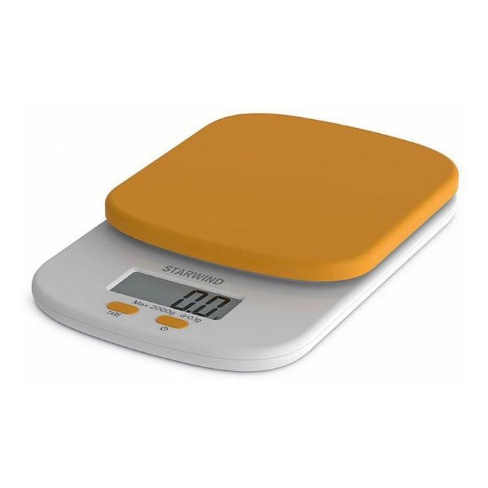 Весы кухонные Starwind SSK2158, электронные, до 2 кг, оранжевые