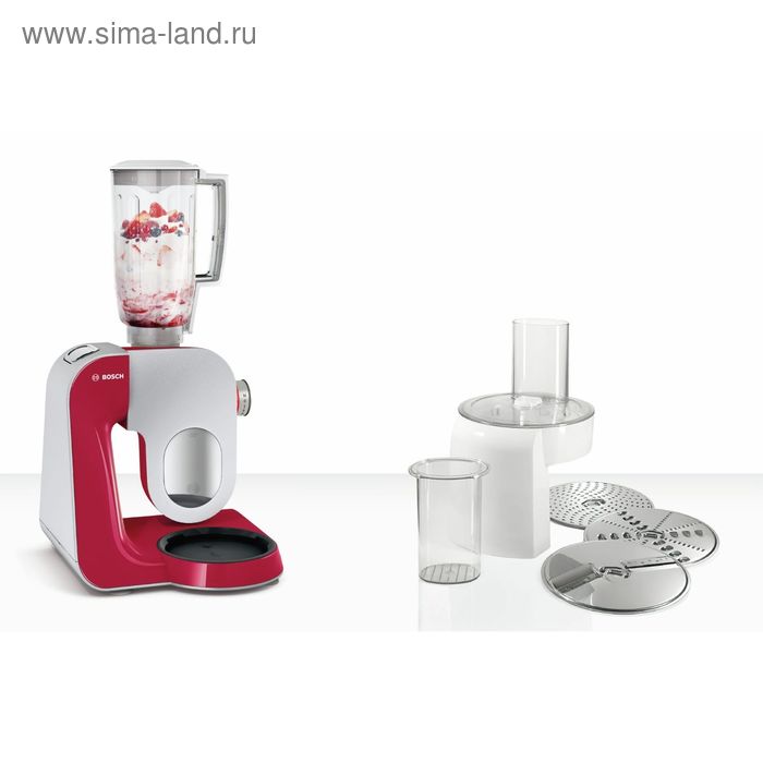 

Кухонный комбайн Bosch MUM58720, 1000 Вт, красный/серебристый