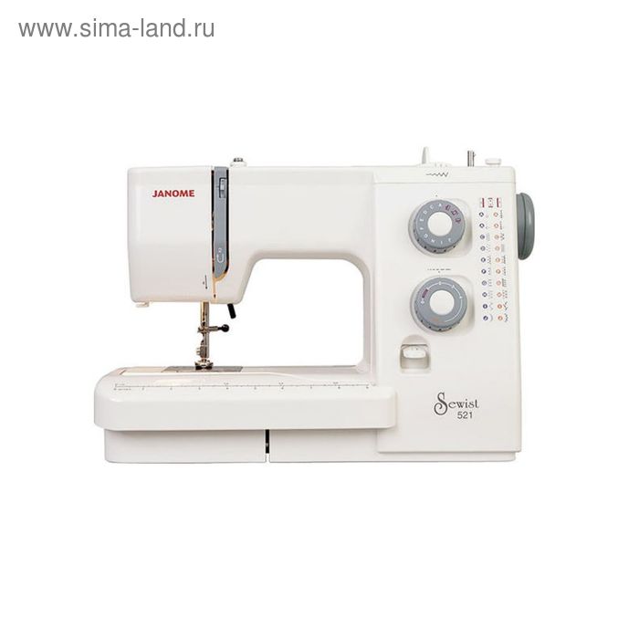 Швейная машина Janome 521, 21 операция, регулировка давления лапки на ткань, белая