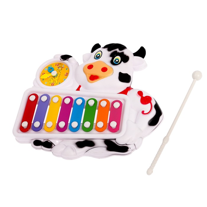Металлофон "Коровка" с часиками