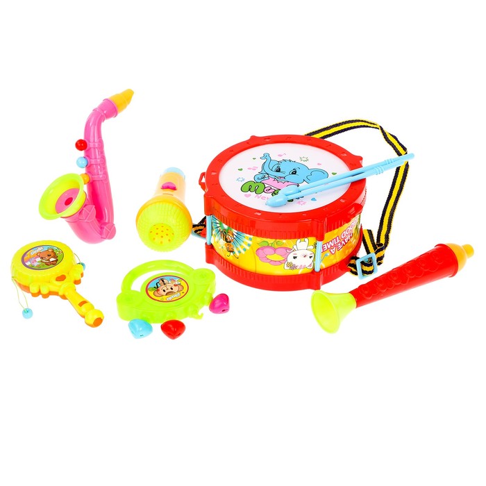 Набор музыкальных инструментов "Музыкальный Слоник", 6 предметов