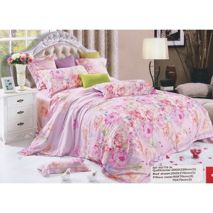 КПБ евро, 250х270 см, 200х220 см, 50х70 см, 70х70 см по 2 шт., тенсел TT6-1330-34