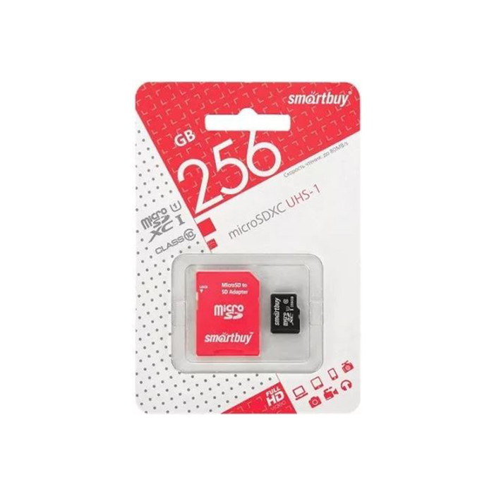 Карта памяти SmartBuy MicroSDXC (SB256GBSDCL10-01), 85Mb/s, 20Mb/s