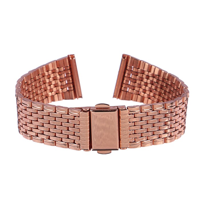 Ремешок для часов, металл, 20мм, Протектор звенья розовое золото 17см