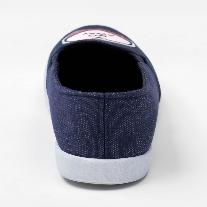 Слипоны "KAFTAN" женские с нашивкой "Сердце", темно синяя джинса, 36 р-р