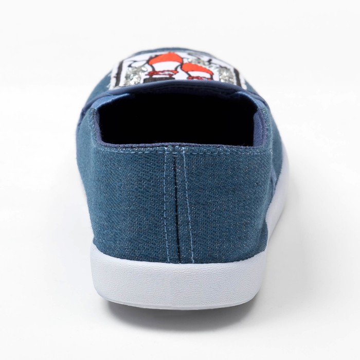 Слипоны "KAFTAN" женские с нашивкой "Туфли", синяя джинса, 36 р-р