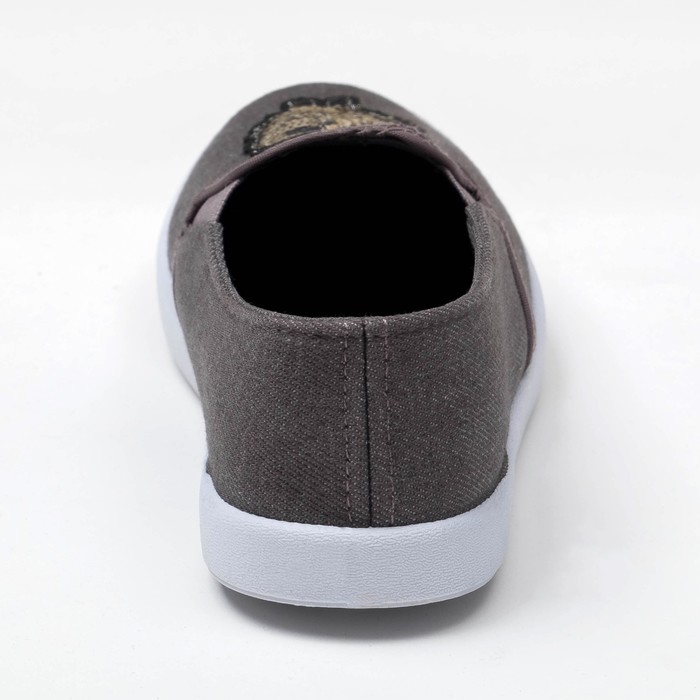 Слипоны "KAFTAN" женские с нашивкой "Сова", серая джинса, 36 р-р