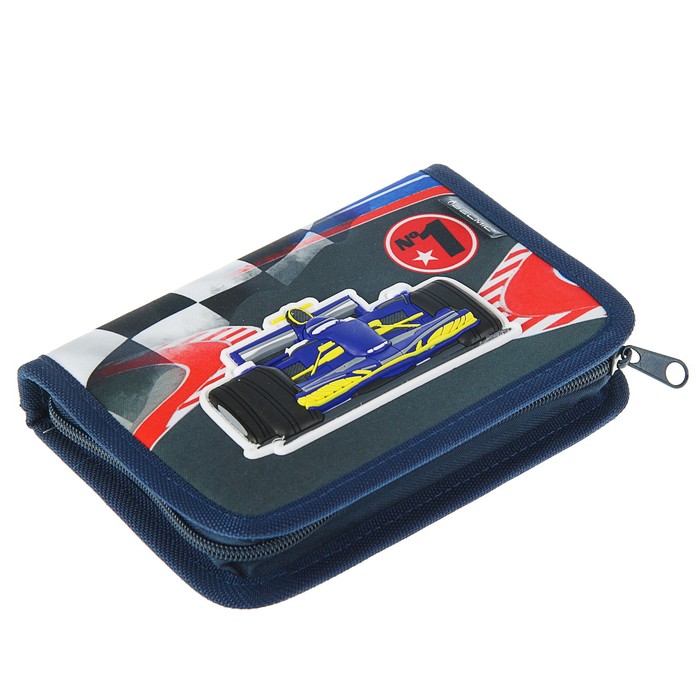 Пенал 1 секция откидные 2 планки 140 х 200 мм, ткань Belmil №1 Racing