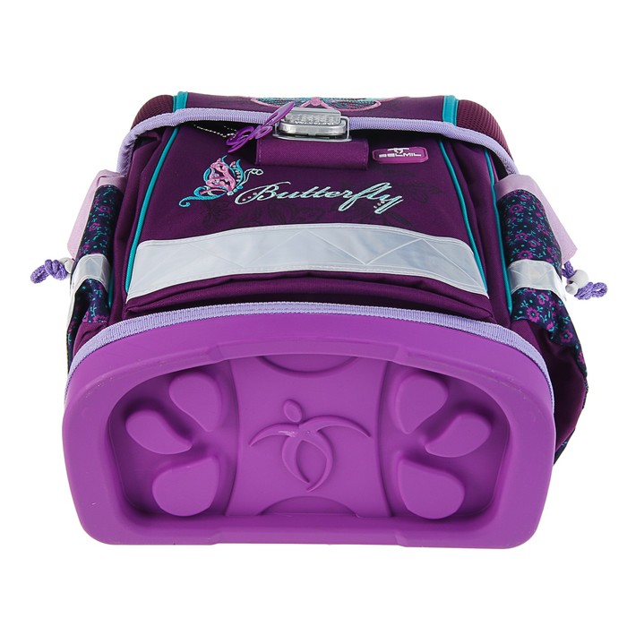 Ранец на замке Belmil Classy 36 х 32 х 19 см, Butterfly, сиреневый
