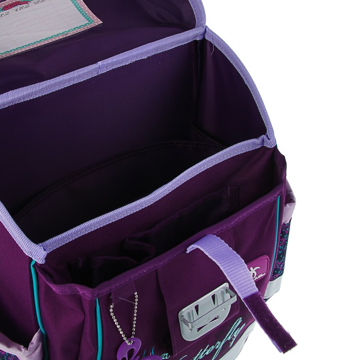Ранец на замке Belmil Classy 36 х 32 х 19 см, Butterfly, сиреневый