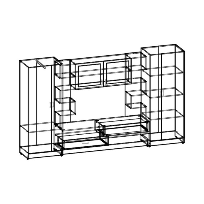 Гостиная Марта-10, 1920х2700х420, Венге/Дуб молочный