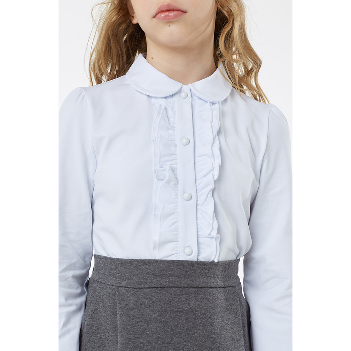 Блузка для девочки, рост 122 см, цвет белый