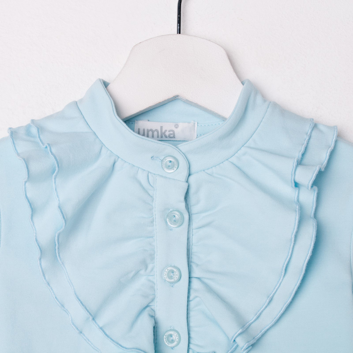 Блузка для девочки, рост 140 см, цвет голубой