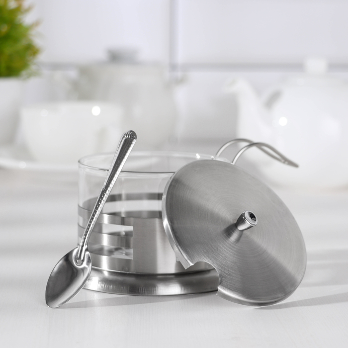 Сахарница 200 мл "Шарм", с ложкой