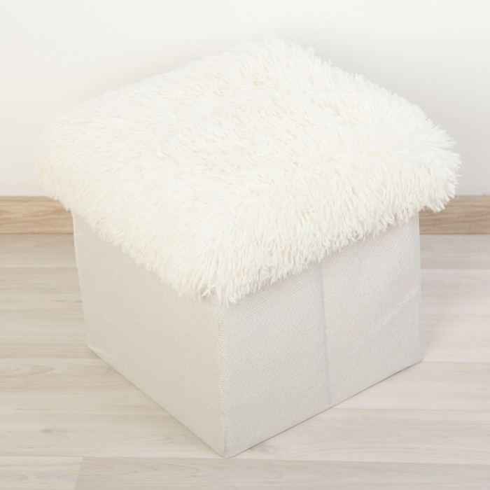 Пуф складной 31х31х31 см "Пушистик", белый