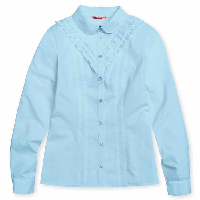 Блузка для девочки, рост 128 см, цвет голубой