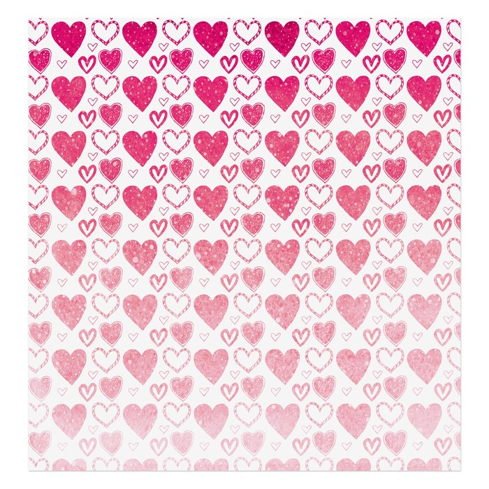 Бумага для скрапбукинга «Сердечки», 30,5 х 30,5 см, 180 г/м