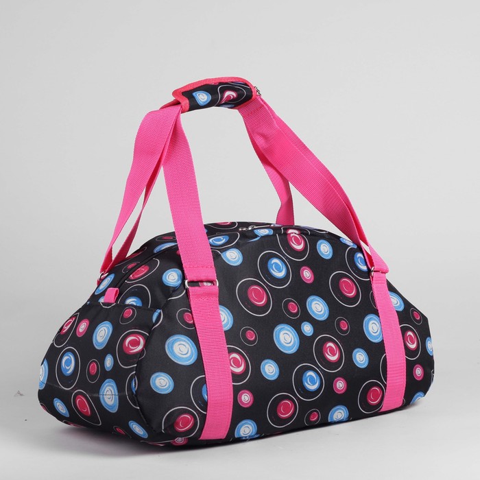 Сумка спортивная для фитнеса "Мыльные пузыри", 1 отдел, наружный карман, цвет чёрный