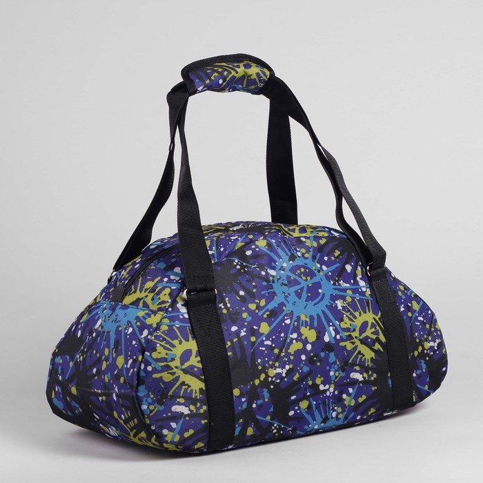 Сумка спортивная для фитнеса "Клякса", 1 отдел, наружный карман, цвет чёрный/синий