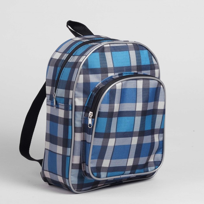 Рюкзак детский "Клетка", 1 отдел на молнии, наружный карман, цвет морской волны