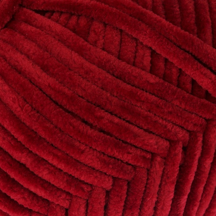 Пряжа "Велюр" 100% микрофибра 95м/100гр (091 вишня)