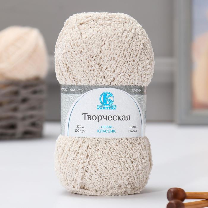 Пряжа "Творческая" 100% хлопок 270м/100гр (007 лен)