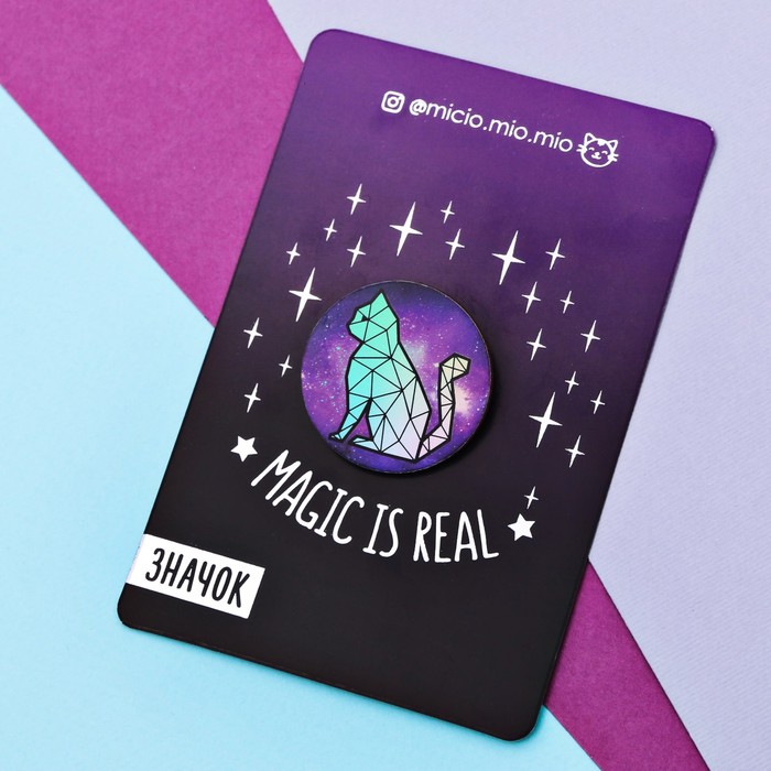 Значок голография "Кошка"