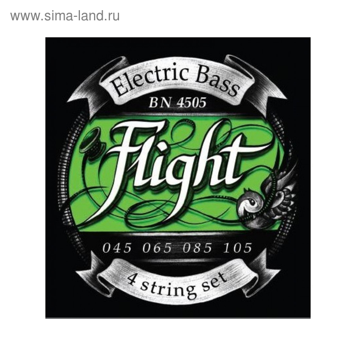 фото Струны flight bn4505 для 4х стр. бас-гитары, 45-105, натяжение medium, обмотка никель