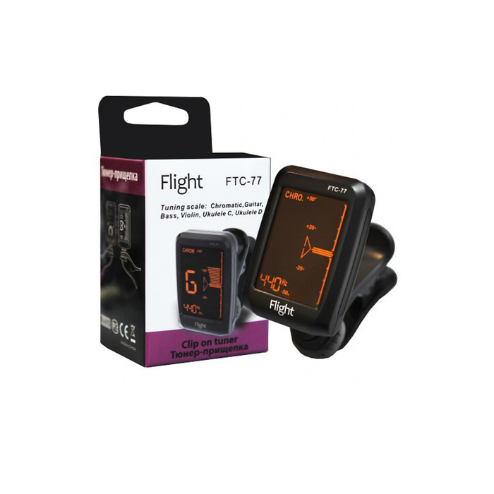 Тюнер FLIGHT FTC-77 Режимы работы: хроматический/гитара/басгитара/скрипка/укулеле