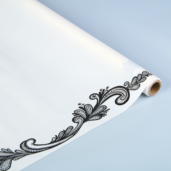 Пленка для цветов матовая "Кружево на белом", 55 мкм, 0,55 х 10 м