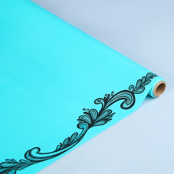 Пленка для цветов матовая "Кружево на голубом", 55 мкм, 0,55 х 10 м