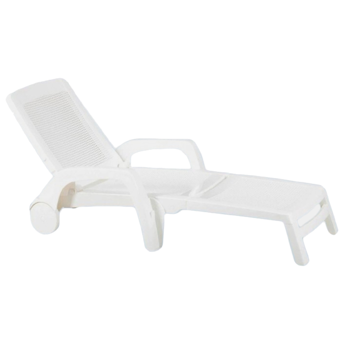 Шезлонг (искусственный ротанг) Miami Nebraska, цвет белые
