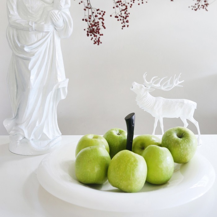 Блюдо для фруктов, BIG APPLE, бело-чёрное