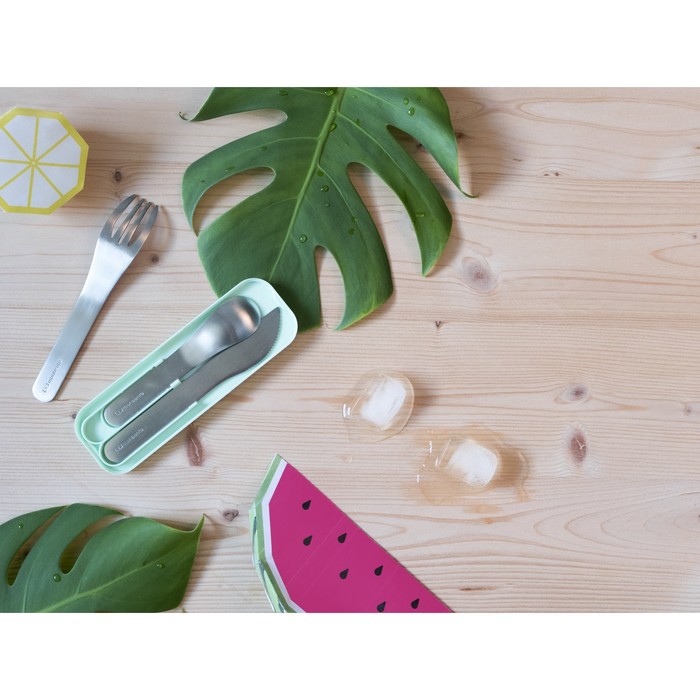 Набор из 3 столовых приборов в футляре MB Pocket, matcha
