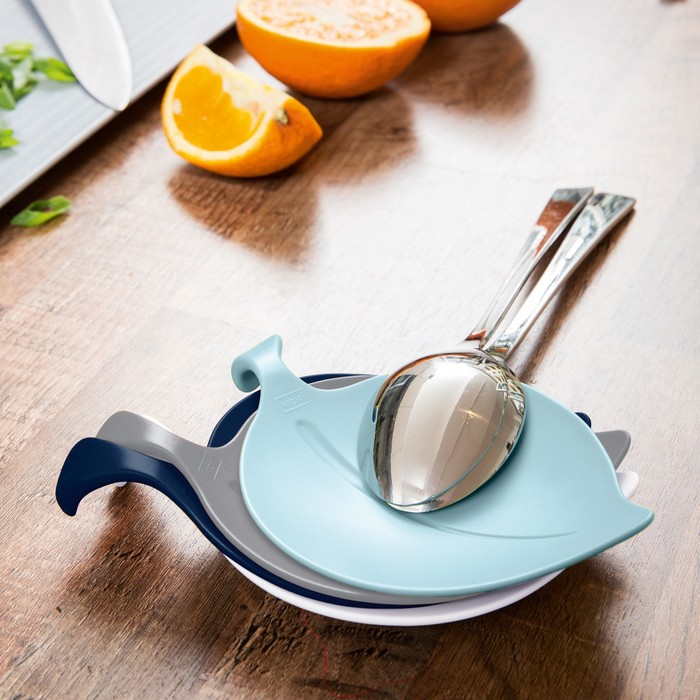 Набор подставок LEAF-ON, 4шт, серо-синий