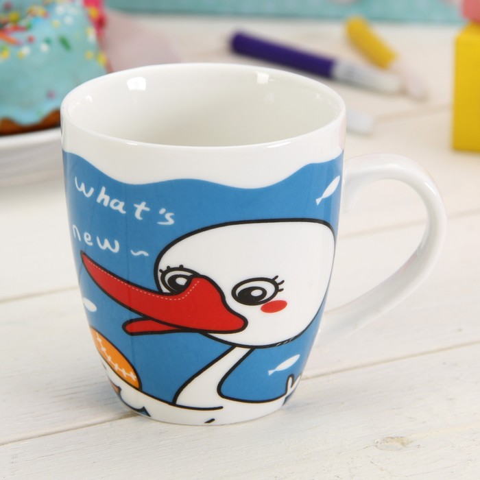 Набор детской посуды 2 предмета "Уточка": кружка 250 мл, тарелка 17 см УЦЕНКА