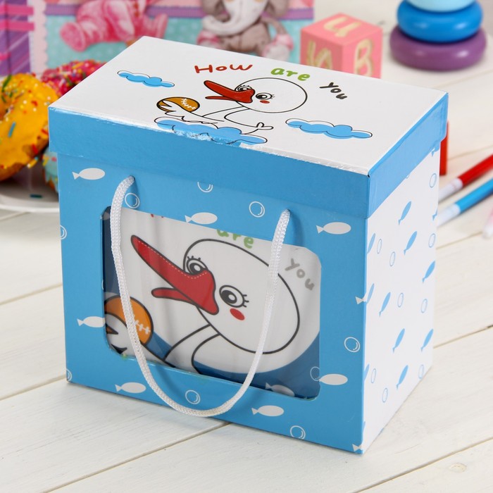 Набор детской посуды 2 предмета "Уточка": кружка 250 мл, тарелка 17 см УЦЕНКА