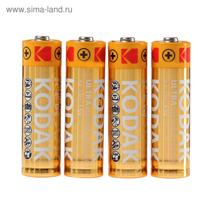 

Батарейка алкалиновая Kodak Ultra, AA, LR6-4BL, 1.5В, блистер, 4 шт.