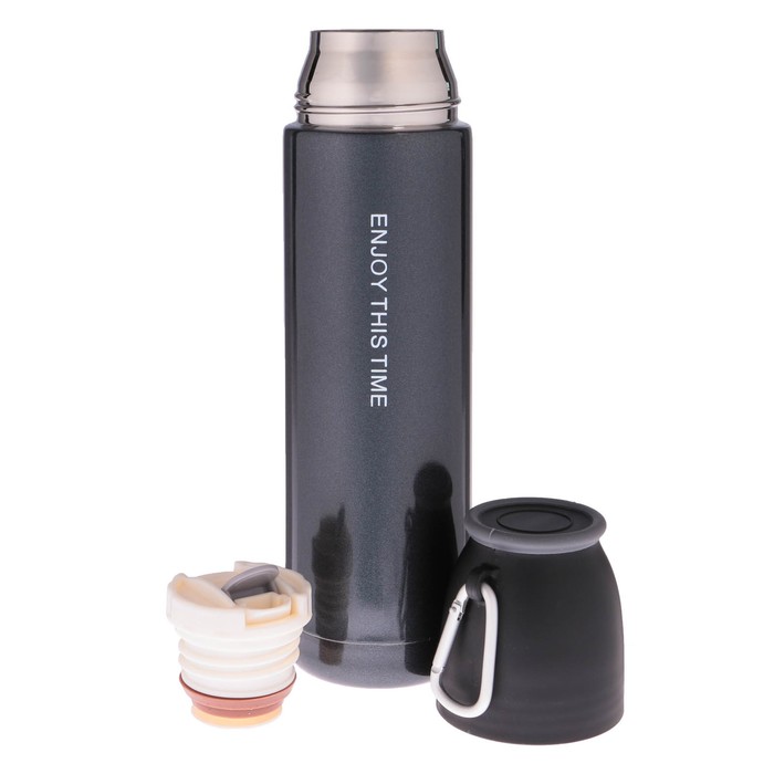 Термос 500 мл Enjoy this time, 304 нерж сталь, держит тепло 8 ч, микс, 7х26 см