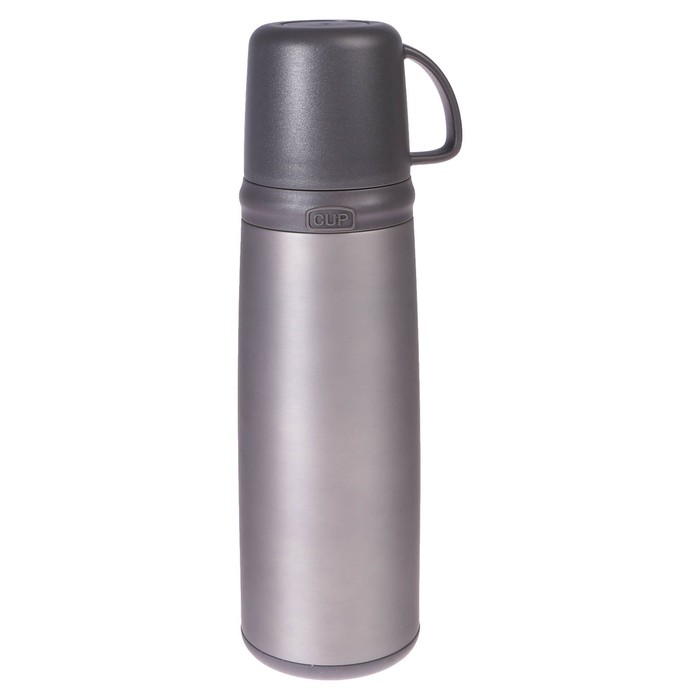 Термос 500 мл, 304 нерж сталь, с ручкой и клапаном, прорезиненный, 20 ч, микс, 7х8х25 см