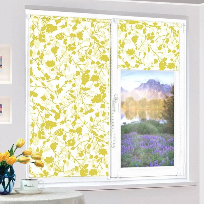 Рулонная штора "Дуэт Аллиум, Лайм", ш. 62 см, в. 170