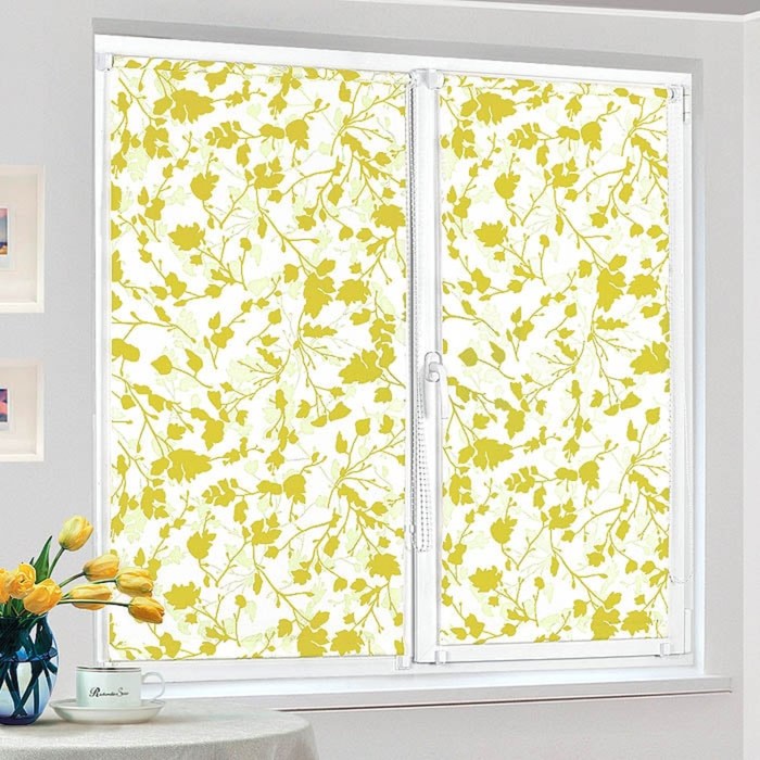 Рулонная штора "Дуэт Аллиум, Лайм", ш. 81 см, в. 170